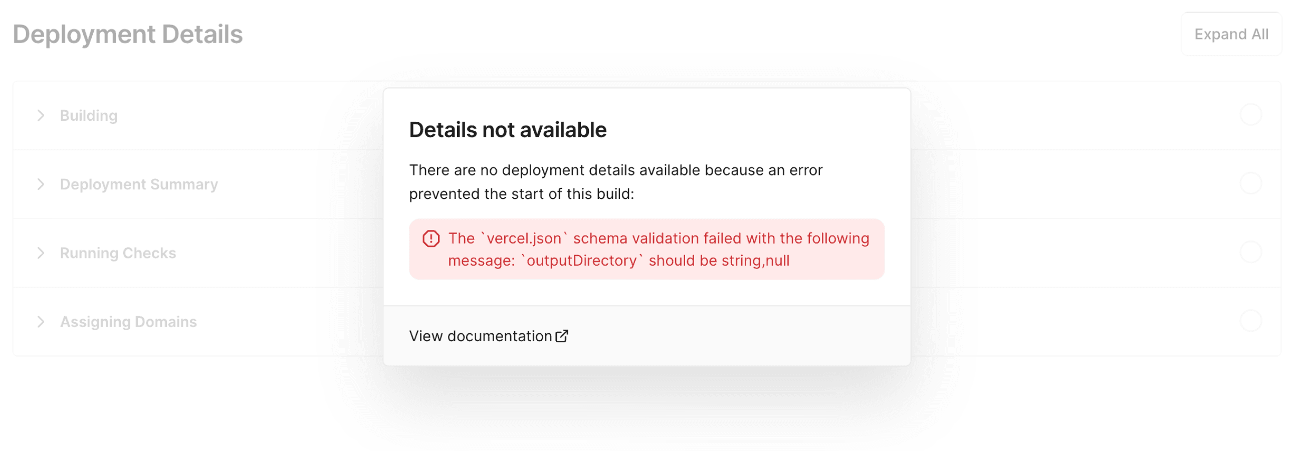 Build logs not available for a deployment.