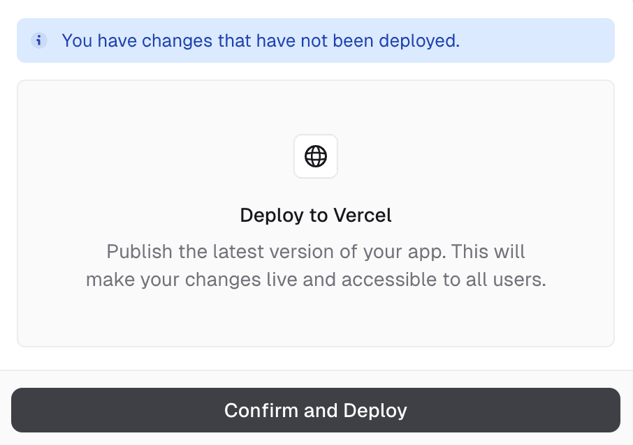 Deploying a project to Vercel from v0.
