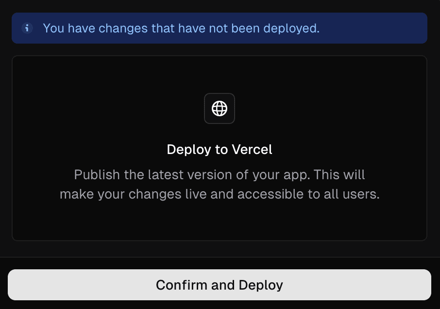 Deploying a project to Vercel from v0.