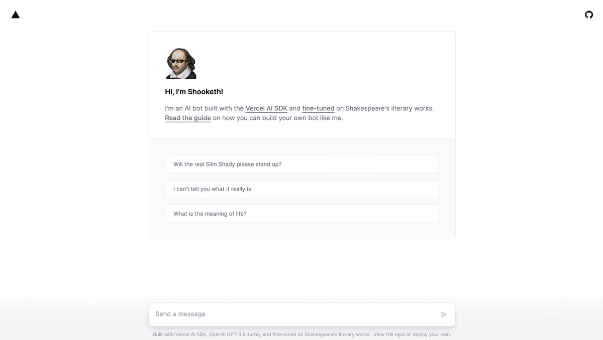 Shooketh – AI bot fine-tuned on Shakespeare