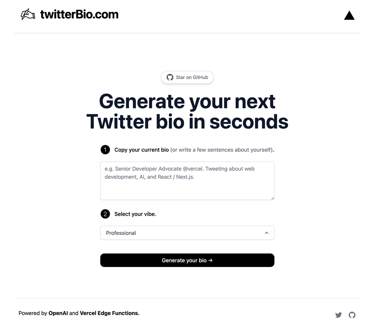 AI Twitter Bio Generator